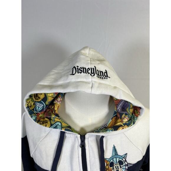 Disneyland Resort Blue Spirit Jersey Sweater Zip Up Hoodie Size XS Embroidery - Picture 2 of 16